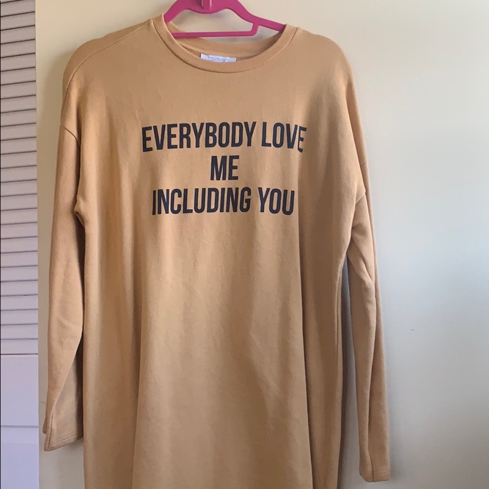 Yellow Zara Graphic Sweater Dress